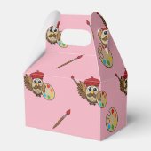 かわいい画家フクロウの漫画 フェイバーボックス (裏面サイド)