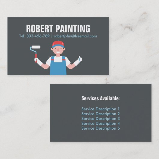 かわいい画家絵画のサービス名刺 名刺 (正面/裏面)