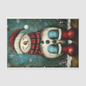 かわいい異常なスリープ素朴雪だるまBA4デコページ 薄葉紙 (正面)