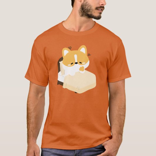 かわいい疲れきったコーギー Tシャツ (正面)