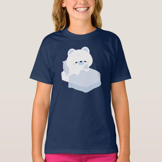 かわいい疲れたしろくま Tシャツ (正面)