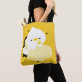かわいい疲れたアヒル トートバッグ (クローズアップ)
