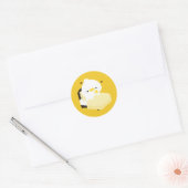 かわいい疲れたアヒル ラウンドシール (封筒)