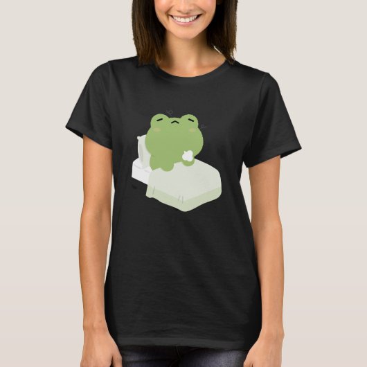 かわいい疲れたカエル Tシャツ (正面)