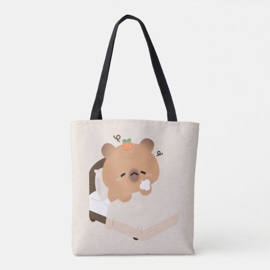 かわいい疲れたカピバラ トートバッグ (裏面)