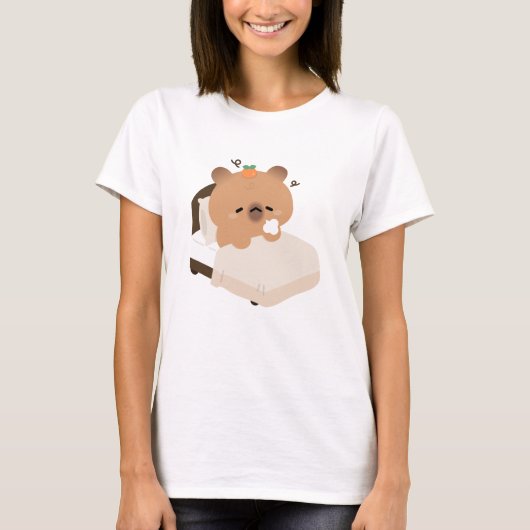 かわいい疲れたカピバラ Tシャツ (正面)