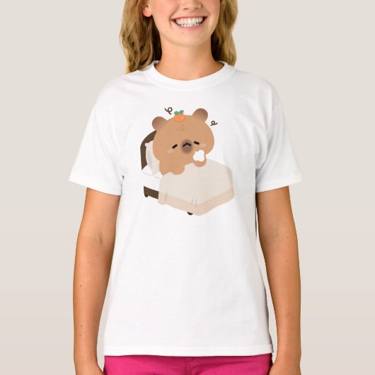かわいい疲れたカピバラ Tシャツ (正面)
