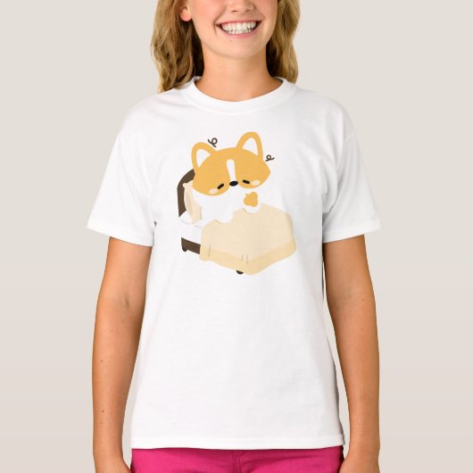 かわいい疲れたコーギー Tシャツ (正面)