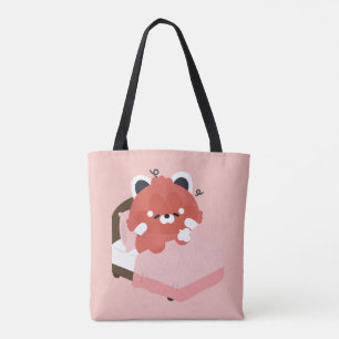 かわいい疲れたレッサーパンダ トートバッグ