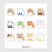 かわいい疲れた動物 シール (シート)