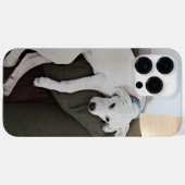 かわいい疲れた子犬が椅子にしがみついている写真 Case-Mate iPhoneケース (裏面 (横))