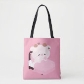 かわいい疲れた牛 トートバッグ (正面)