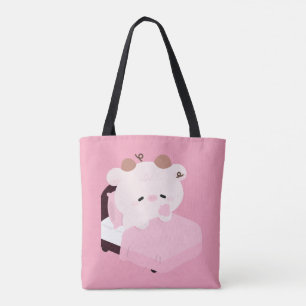かわいい疲れた牛 トートバッグ
