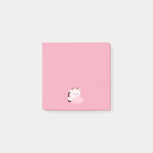 かわいい疲れた牛 ポストイット (正面)