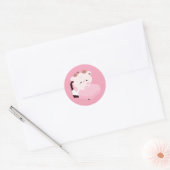 かわいい疲れた牛 ラウンドシール (封筒)