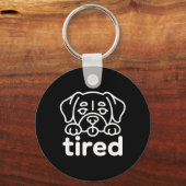 かわいい疲れた犬のデザイン キーホルダー (正面)