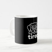 かわいい疲れた犬のデザイン コーヒーマグカップ (正面左)