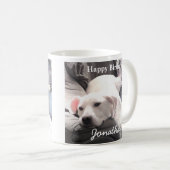 かわいい疲れた白犬と友達最高ののパパ コーヒーマグカップ (正面右)