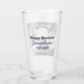 かわいい疲れた白犬と友達最高ののパパ タンブラーグラス (裏面)