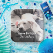 かわいい疲れた白犬と友達最高ののパパ ペーパープレート (パーティー)