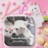 かわいい疲れた白犬と友達最高ののパパ ペーパープレート (パーティー)