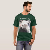 かわいい疲れた白犬と友達最高ののパパ Tシャツ (正面フル)