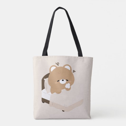 かわいい疲れた茶色の熊 トートバッグ (裏面)