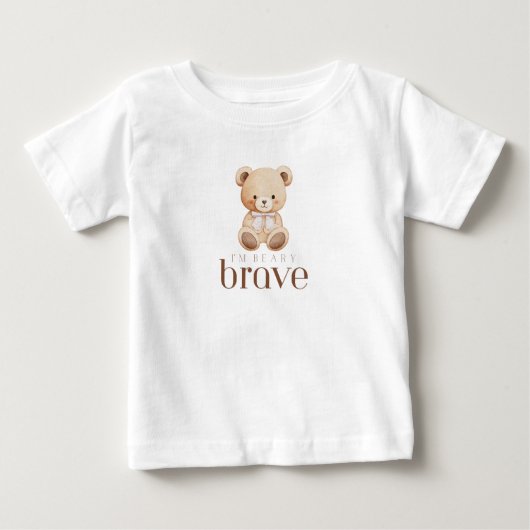 かわいい病気の子供 クマ勇敢童 ベビーTシャツ (正面)