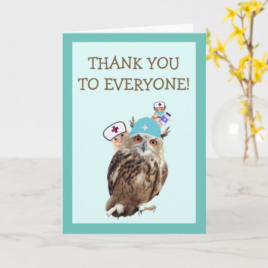 かわいい病院スタッフありがとう カード (黄色い花)