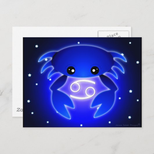 かわいい癌〔占星術の〕十二宮図 ポストカード (正面/裏面)