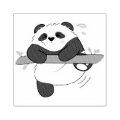 かわいい登山パンダダブルサイドフロントバック ラバースタンプ (インプリント)