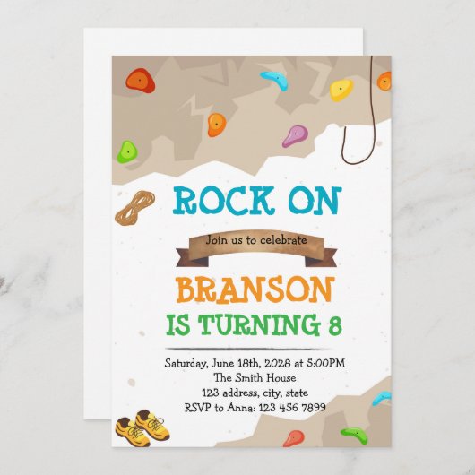 かわいい登山誕生日パーティーの招待 招待状 (正面/裏面)