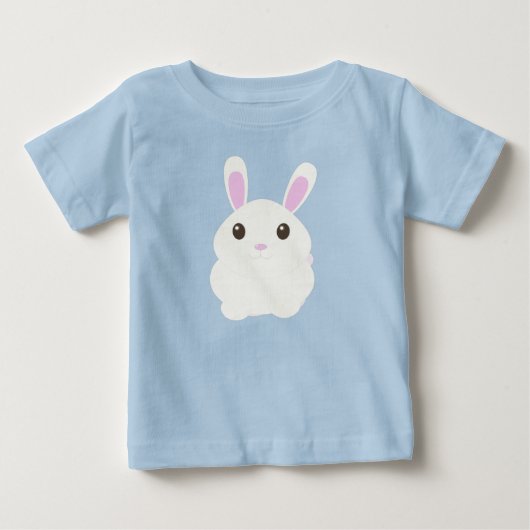 かわいい白いうさぎ ベビーTシャツ (正面)