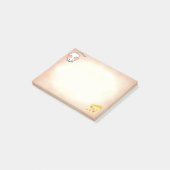 かわいい白いねずみとチーズのベージュ ポストイット (アングル)