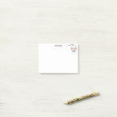 かわいい白いねずみ & 書道 ポストイット (デスク上)