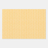 かわいい白いイエローデイジーフローラアートパターン ラッピングペーパーシート (正面3)