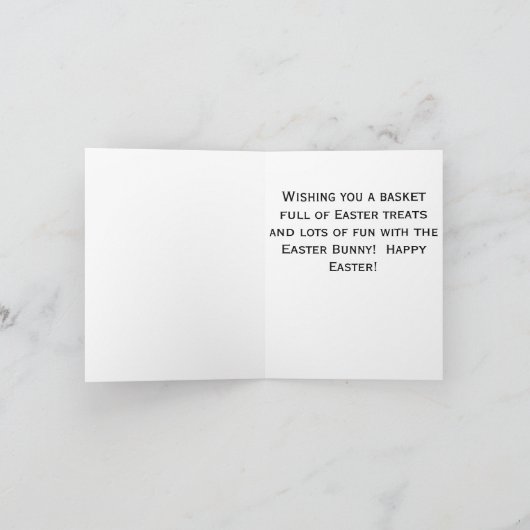 かわいい白いイースターバニー イースターの卵を運ぶ カード (内部)