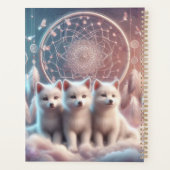 かわいい白いオオカミの子犬とドリームキャッチャー プランナー手帳 (裏面)