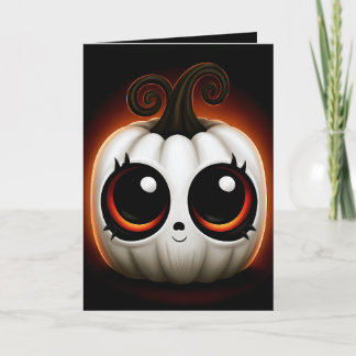 かわいい白いカボチャのハロウィンイラスト カード