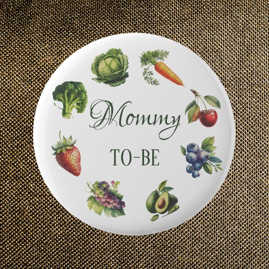 かわいい白いガーデンママ赤ちゃんシャワー 缶バッジ