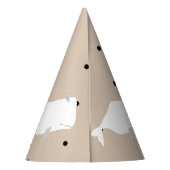 かわいい白いクジラ赤ちゃんシャワーニュートラルベージュ パーティーハット (裏面)