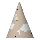 かわいい白いクジラ赤ちゃんシャワーニュートラルベージュ パーティーハット (右)