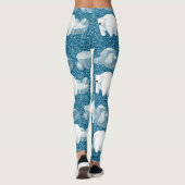 かわいい白いクマの北の野生動物の青い寒さ レギンス (裏面)