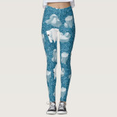 かわいい白いクマの北の野生動物の青い寒さ レギンス (正面)