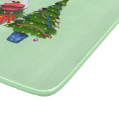 かわいい白いクリスマスアヒル(リース) カッティングボード (角)