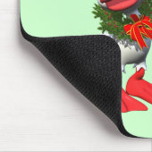 かわいい白いクリスマスアヒル(リース) マウスパッド (コーナー)