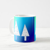 かわいい白いクリスマスツリー コーヒーマグカップ (正面左)
