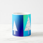 かわいい白いクリスマスツリー コーヒーマグカップ (中央)