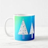 かわいい白いクリスマスツリー コーヒーマグカップ (左)
