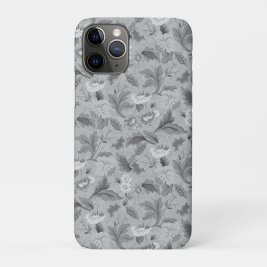 かわいい白いグレーのフローラ背景デザイン Case-Mate iPhoneケース (裏)